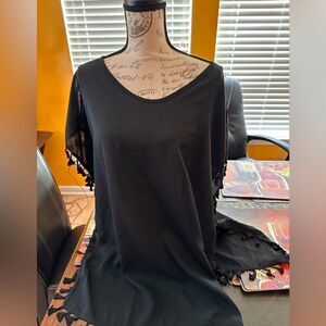 Tandisk black swims over up with tassels